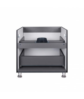 Комплект Qtap тумба напольная Tern 600х725х437 мм Matt Black + раковина врезная Albatross E QT71TE44113