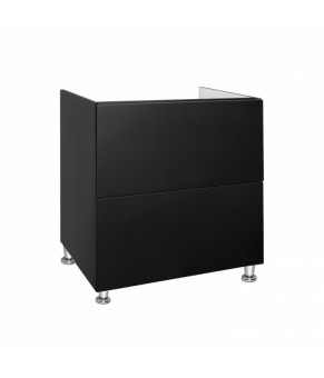 Комплект Qtap тумба напольная Tern 600х725х437 мм Matt Black + раковина врезная Albatross New QT71TE44114
