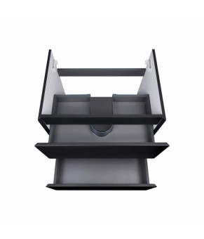 Комплект Qtap тумба напольная Tern 600х725х437 мм Matt Black + раковина врезная Albatross New QT71TE44114
