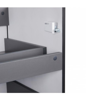 Комплект Qtap тумба напольная Tern 600х725х437 мм Matt Black + раковина врезная Albatross New QT71TE44114