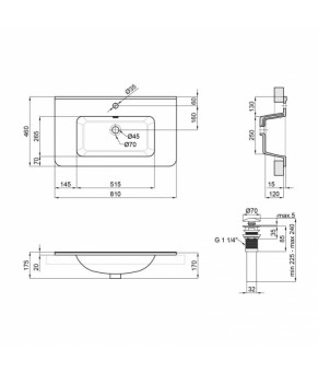 Комплект Qtap тумба подвесная Scorpio 800х585х460 мм White + раковина врезная Albatross 9H QT71SC43974