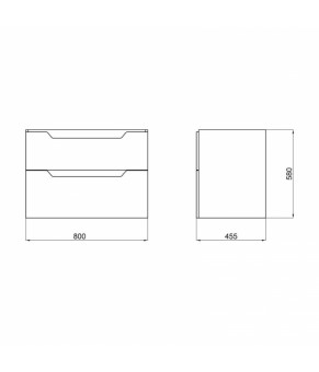 Комплект Qtap тумба подвесная Scorpio 800х585х460 мм White + раковина врезная Albatross New QT71SC43976