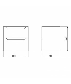 Комплект Qtap тумба подвесная Scorpio 600х585х460 мм Graphite + раковина врезная Albatross QT71SC43977