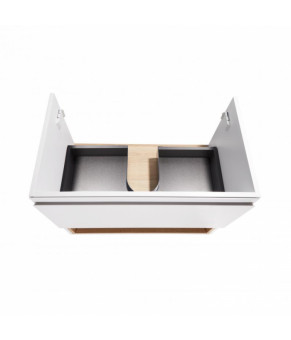 Комплект Qtap тумба подвесная Robin 700х580х437 мм White/Whitish oak + раковина врезная Albatross QT71RO43996