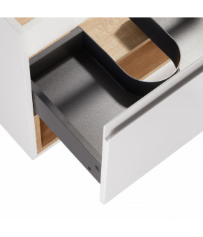 Комплект Qtap тумба подвесная Robin 600х580х437 мм White/Whitish oak + раковина врезная Albatross 01 QT71RO43992