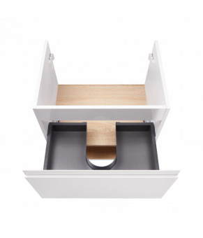 Комплект Qtap тумба подвесная Robin 600х580х437 мм White/Whitish oak + раковина врезная Albatross 9H QT71RO43993