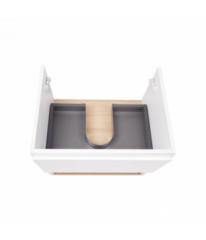 Комплект Qtap тумба підвісна Robin 600х580х437 мм White/Whitish oak + врізна раковина Albatross E QT71RO43994