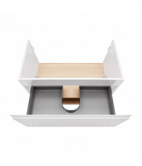 Комплект Qtap тумба подвесная Robin 800х580х437 мм White/Whitish oak + раковина врезная Albatross 01 QT71RO44037