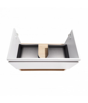 Комплект Qtap тумба подвесная Robin 800х580х437 мм White/Whitish oak + раковина врезная Albatross 01 QT71RO44037