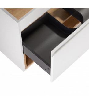 Комплект Qtap тумба подвесная Robin 800х580х437 мм White/Whitish oak + раковина врезная Albatross E QT71RO44039