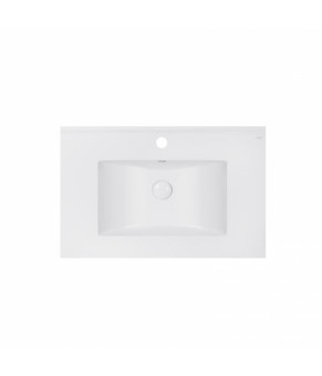 Комплект Qtap тумба подвесная Robin 800х580х437 мм White/Whitish oak + раковина врезная Albatross E QT71RO44039