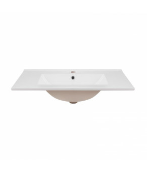 Комплект Qtap тумба подвесная Robin 800х580х437 мм White/Whitish oak + раковина врезная Albatross E QT71RO44039