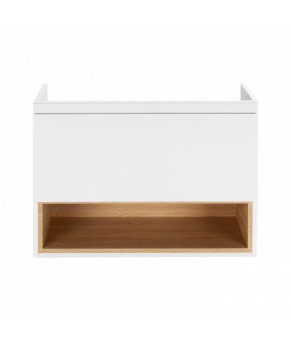 Комплект Qtap тумба подвесная Robin 800х580х437 мм White/Whitish oak + раковина врезная Albatross New QT71RO44040
