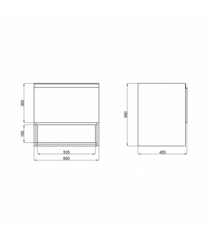Комплект Qtap тумба подвесная Robin 600х580х437 мм Graphite/Whitish oak + раковина врезная Albatross 9H QT71RO44043