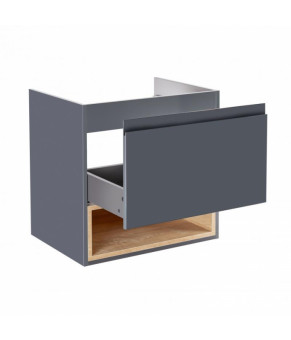 Комплект Qtap тумба подвесная Robin 600х580х437 мм Graphite/Whitish oak + раковина врезная Albatross 9H QT71RO44043
