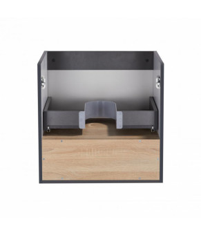 Комплект Qtap тумба подвесная Robin 600х580х437 мм Graphite/Whitish oak + раковина врезная Albatross 9H QT71RO44043
