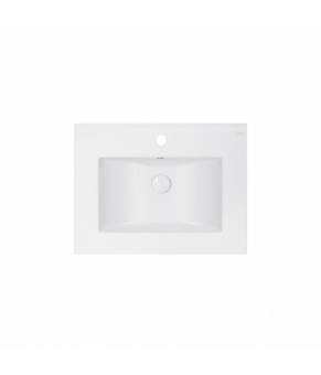 Комплект Qtap тумба підвісна Robin 600х580х437 мм Graphite/Whitish oak + врізна раковина Albatross E QT71RO44044