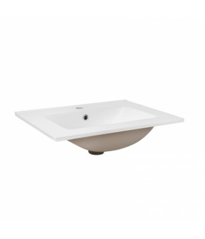 Комплект Qtap тумба підвісна Robin 600х580х437 мм Graphite/Whitish oak + врізна раковина Albatross E QT71RO44044