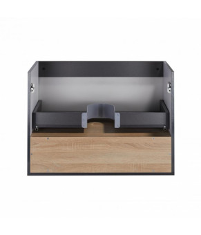 Комплект Qtap тумба подвесная Robin 800х580х437 мм Graphite/Whitish oak + раковина врезная Albatross 01 QT71RO44052