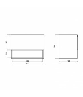 Комплект Qtap тумба подвесная Robin 800х580х437 мм Graphite/Whitish oak + раковина врезная Albatross E QT71RO44054