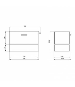 Комплект Qtap тумба подвесная Taurus 800х580х437 мм Whitish oak + раковина врезная Albatross New QT71TA44030