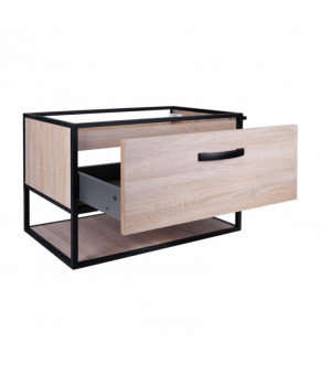 Комплект Qtap тумба подвесная Taurus 800х580х437 мм Whitish oak + раковина врезная Albatross New QT71TA44030