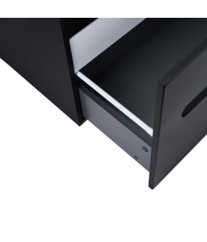 Комплект Qtap тумба подвесная Virgo 700х580х437 мм Black/White + раковина врезная Albatross E QT71V44063