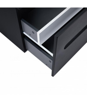 Комплект Qtap тумба подвесная Virgo 700х580х437 мм Black/White + раковина врезная Albatross New QT71V44064