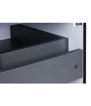 Комплект Qtap тумба подвесная Virgo 600х580х437 мм Black/White + раковина врезная Albatross E QT71V44060