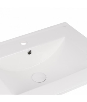 Комплект Qtap тумба подвесная Virgo 600х580х437 мм Black/White + раковина врезная Albatross New QT71V44061