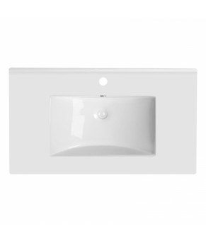 Комплект Qtap тумба подвесная Virgo 800х580х437 мм Black/White + раковина врезная Albatross QT71V44065