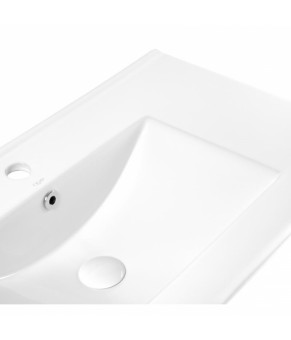 Комплект Qtap тумба подвесная Virgo 800х580х437 мм Black/White + раковина врезная Albatross QT71V44065