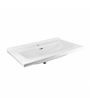 Комплект Qtap тумба подвесная Virgo 800х580х437 мм Black/White + раковина врезная Albatross 01 QT71V44066