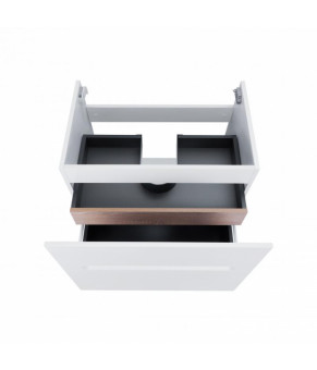 Комплект Qtap тумба подвесная Virgo 700х580х437 мм White/Whitish oak + раковина врезная Albatross E QT71V44076