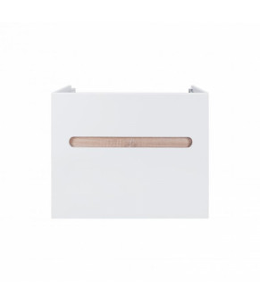 Комплект Qtap тумба подвесная Virgo 700х580х437 мм White/Whitish oak + раковина врезная Albatross New QT71V44078