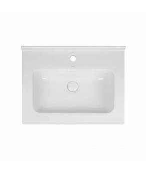 Комплект Qtap тумба подвесная Virgo 600х580х437 мм White/Whitish oak + раковина врезная Albatross 01 QT71V44071