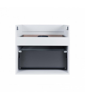 Комплект Qtap тумба подвесная Virgo 600х580х437 мм White/Whitish oak + раковина врезная Albatross E QT71V44073