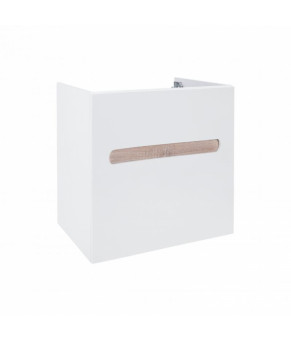 Комплект Qtap тумба подвесная Virgo 600х580х437 мм White/Whitish oak + раковина врезная Albatross New QT71V44074