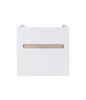 Комплект Qtap тумба подвесная Virgo 600х580х437 мм White/Whitish oak + раковина врезная Albatross New QT71V44074