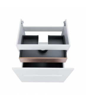 Комплект Qtap тумба подвесная Virgo 600х580х437 мм White/Whitish oak + раковина врезная Albatross New QT71V44074