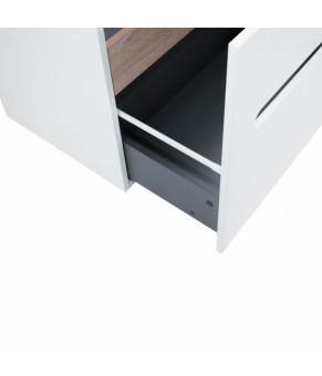 Комплект Qtap тумба подвесная Virgo 800х580х437 мм White/Whitish oak + раковина врезная Albatross QT71V44079