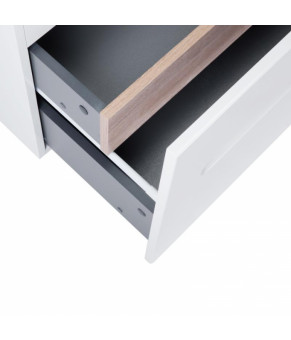 Комплект Qtap тумба подвесная Virgo 800х580х437 мм White/Whitish oak + раковина врезная Albatross 01 QT71V44080