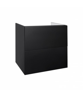 Комплект Qtap тумба подвесная Tern 600х580х437 мм Matt Black + раковина врезная Albatross 9H QT71TE44117