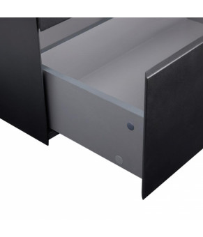 Комплект Qtap підвісна тумба Tern 600х580х437 мм Matt Black + раковина врізна Albatross 01 QT71TE44116
