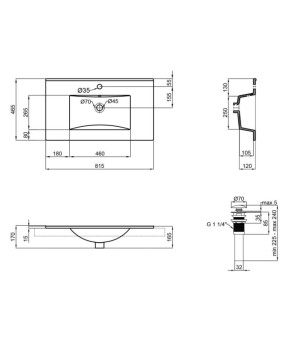 Комплект Qtap тумба подвесная Tern 800х580х437 мм White + раковина врезная Albatross New QT71TE44109