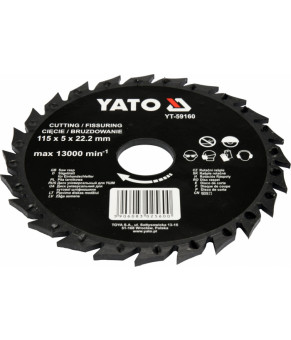Диск-фреза отрезной по дереву, ПВХ, гипсу Yato 115х22.2х5 мм YT-59160