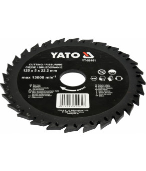 Диск-фреза отрезной по дереву, ПВХ, гипсу Yato 125х22.2х5 мм YT-59161