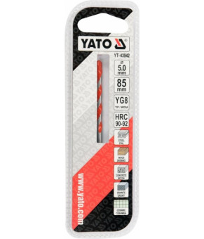 Сверло универсальное Yato 5х85 мм YG8 HRC 90-92 YT-43942
