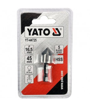 Зінківка конічна по металу Yato HEX-1/4" 16.5х45 мм HSS YT-44725