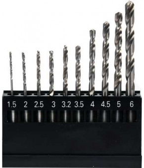 Набор сверл по металлу Yato 1.5-6 мм HEX-1/4" HSS 6542 для нержавеющей конструктивной легированной стали 10 шт YT-44888